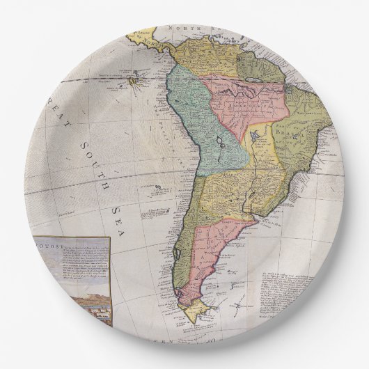 Antike Alte Karte Inspiriert (8) Pappteller (Vorderseite)