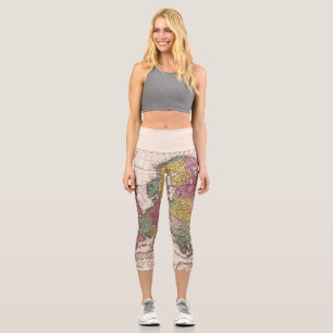 Antike Alte Karte Inspiriert (9) Capri Leggings