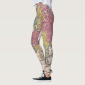 Antike Alte Karte Inspiriert (9) Leggings (Links)