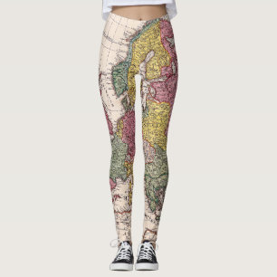 Antike Alte Karte Inspiriert (9) Leggings