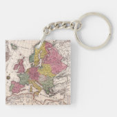 Antike Alte Karte Inspiriert (9) Schlüsselanhänger (Rückseite)