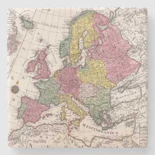 Antike Alte Karte Inspiriert (9) Steinuntersetzer