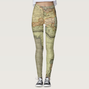 Antike Alte Karte Inspiriert Leggings