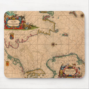 Antike alte Karte inspiriert Mousepad