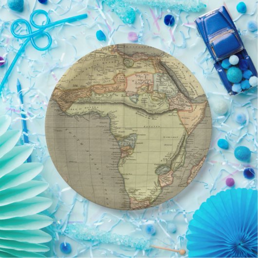 Antike Alte Karte Inspiriert Pappteller (Party)