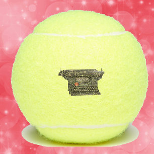 Antike alte manuelle schwarze Schreibmaschine vikt Tennisbälle