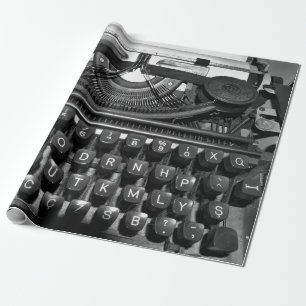 antike alte Schreibmaschine für Korrespondenz60er  Geschenkpapier