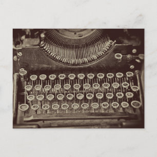 Antike alte Sepia-Tönung Schreibmaschine Postkarte