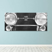 Antike Alte Timer Cadillac Scheinwerfer Leinwanddruck (Insitu (Holzboden))