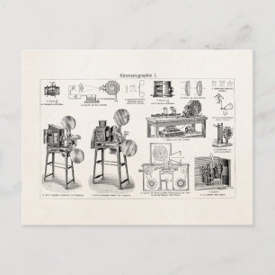Antike alte Vintage-Filmkamera Kinematographie Postkarte