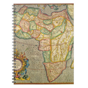 Antike Alte Welt Gerardus Mercator Karte Afrikas Notizblock