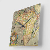 Antike Alte Welt Gerardus Mercator Karte Afrikas Quadratische Wanduhr (Winkel)