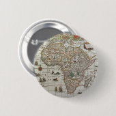 Antike alte Weltkarte Afrikas, c. 1635 Button (Vorne & Hinten)
