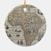 Antike alte Weltkarte Afrikas, c. 1635 Keramik Ornament (Hinten)