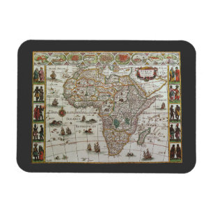 Antike alte Weltkarte Afrikas, c. 1635 Magnet