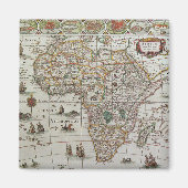 Antike alte Weltkarte Afrikas, c. 1635 Magnet (Vorne)