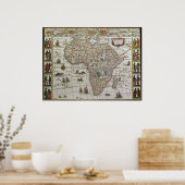 Antike alte Weltkarte Afrikas, c. 1635 Poster (Küche)