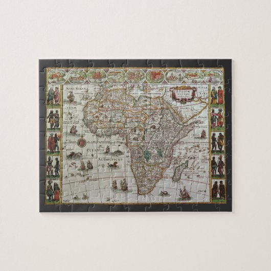 Antike alte Weltkarte Afrikas, c. 1635 Puzzle (Horizontal)