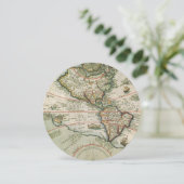 Antike alte Weltkarte Amerikas, Theodor de Bry Einladung (Stehend Vorderseite)