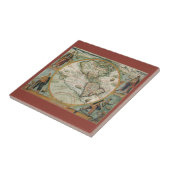 Antike alte Weltkarte Amerikas, Theodor de Bry Fliese (Seite)