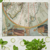 Antike alte Weltkarte Amerikas, Theodor de Bry Geschirrtuch (Gefaltet)