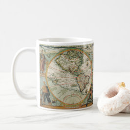 Antike alte Weltkarte Amerikas, Theodor de Bry Kaffeetasse