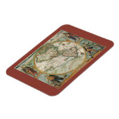 Antike alte Weltkarte Amerikas, Theodor de Bry Magnet (Linke Seite)