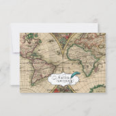 Antike alte Weltkarte Hochzeit retten Datum Save The Date (Rückseite)