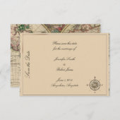 Antike alte Weltkarte Hochzeit retten Datum Save The Date (Vorne/Hinten)