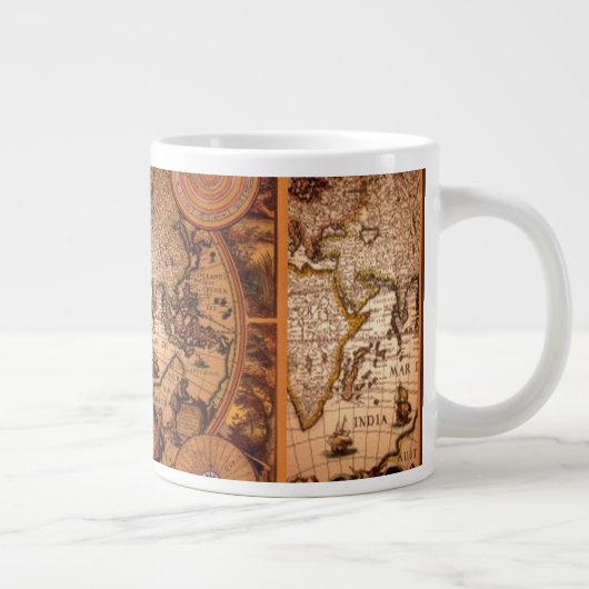 Antike alte Weltkarte Jumbo Soup Mug Jumbo-Tasse (Rechts)