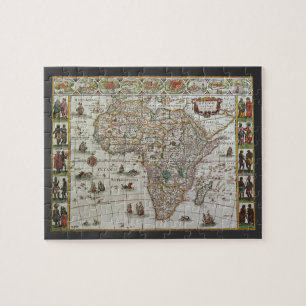 Antike alte Weltkarte von Afrika, ca. 1635 Puzzle