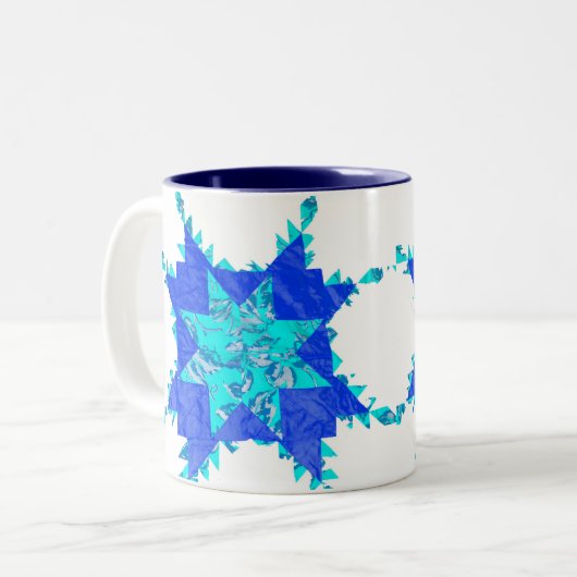 Antike amerikanische Steppdecken Zweifarbige Tasse (Vorderseite Links)