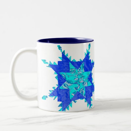 Antike amerikanische Steppdecken Zweifarbige Tasse (Links)