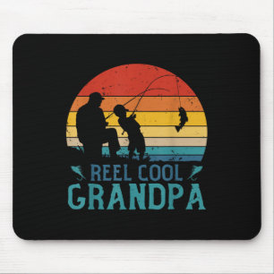 Antike Angelrolle Cooler Opa Angler Vater Mousepad