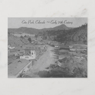 Antike Ansicht Estes Park Colorado CO Straßenstadt Feiertagspostkarte