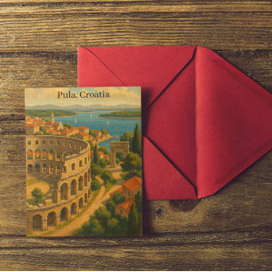Antike Ansicht von Pula Kroatien Reise Stadt Postkarte