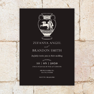 Antike antike Empire-Vase Vintage-Kunst-Einladung Einladung