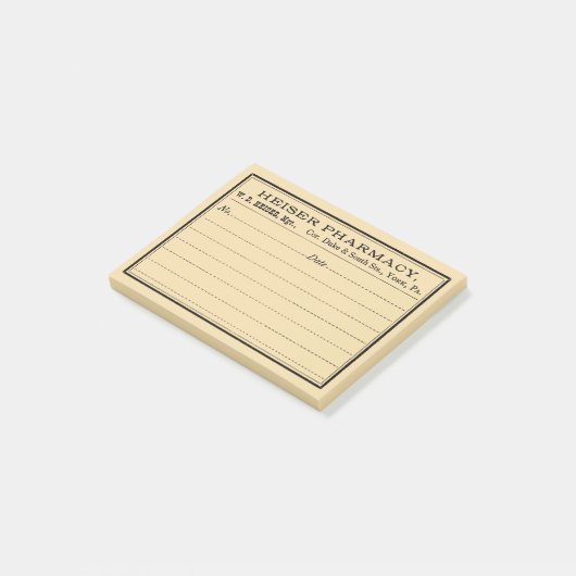 Antike Apothekenetikette Post-it Klebezettel (angewinkelt)