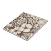 Antike Apotheker-Blumen-Sepia-Herbarium Fliese (Seite)