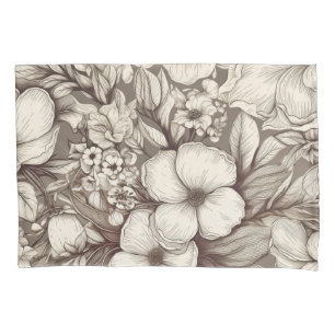 Antike Apotheker-Blumen-Sepia-Herbarium Kissenbezug