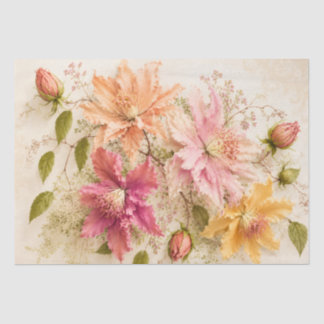 Antike Aprikosen-Orchideen-Botanik-Decoupage-Papie Seidenpapier