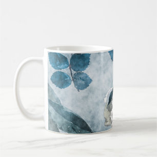 Antike Aquarell-Blumen-Lilac-Mohn Kaffeetasse