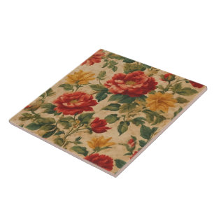 Antike Aquarell-Blumen Moderne Kollektion Fliese
