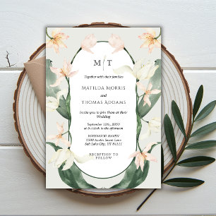 Antike Aquarell-Botanik-Tulpen-Hochzeit Einladung