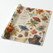 Antike Aquarell-Ephemera Herbst Geschenkpapier (Ungerollt)