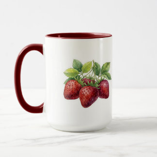 Antike Aquarell-Erdbeere-Botanik-Tasse Tasse