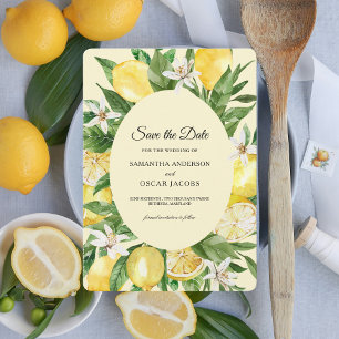Antike Aquarell-Gelbe Zitronen Rahmen  Save The Date