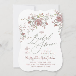 Antike Aquarell-Rosen Brautduscheinladung Einladung