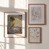 Antike Aquarellblumen Poster