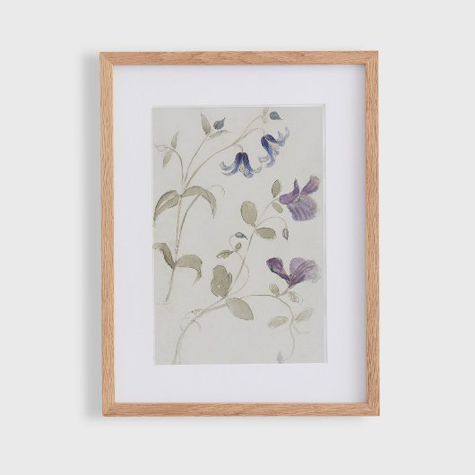 Antike Aquarellblumen Poster